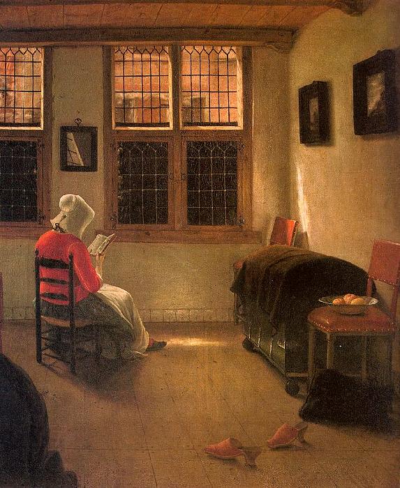 Pieter Janssens Woman Reading oil painting picture
